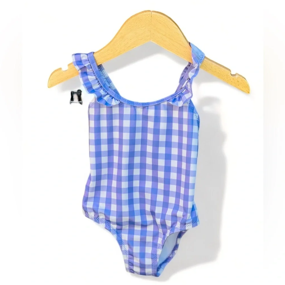 Zara Baby Girl Gingham Print One Piece Swimsuit